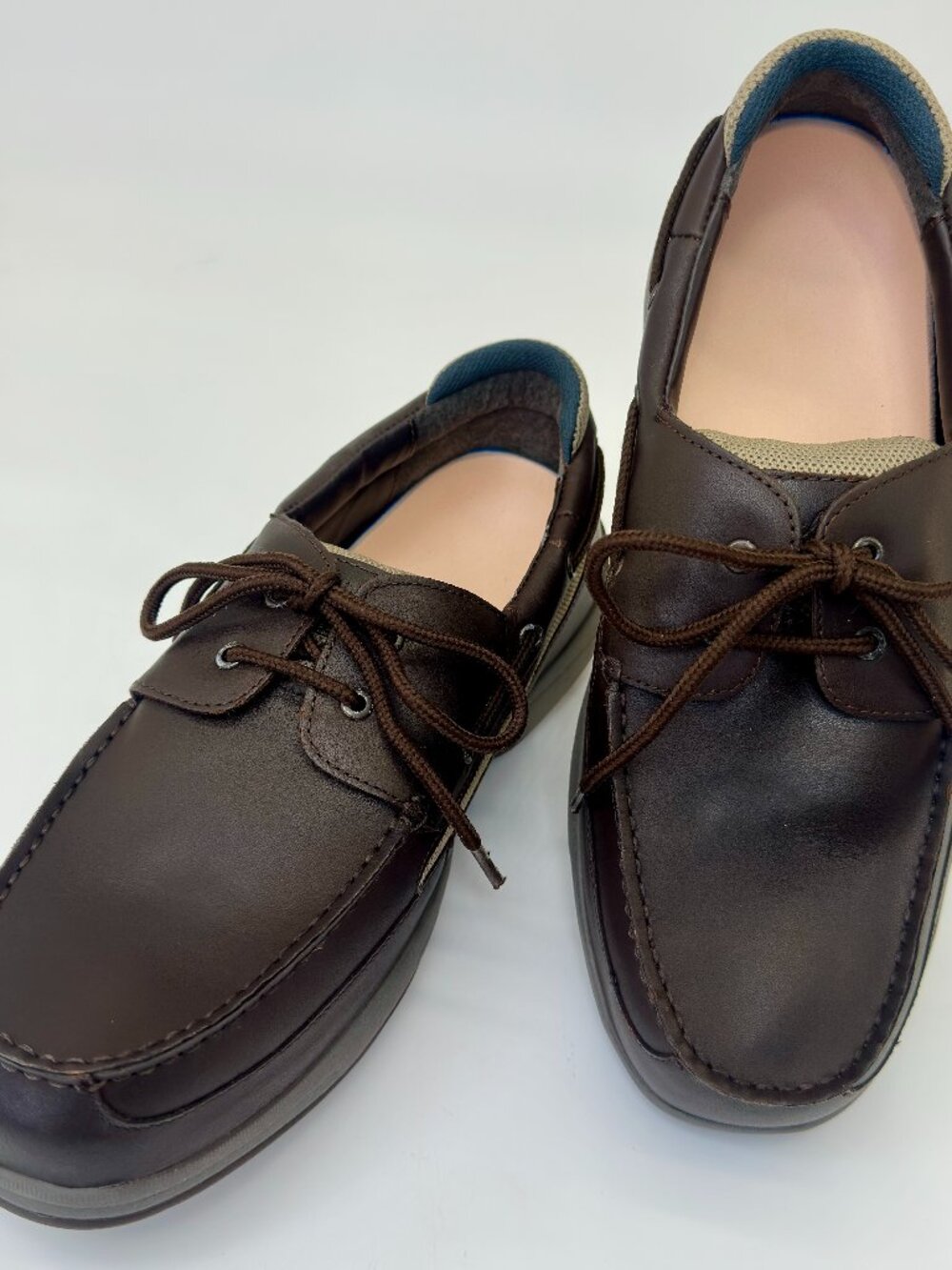 PED-Lite Oliver 10200 Men’s Brown Leather Diabetic Boat Shoes Size 11M